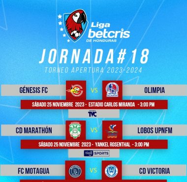 Jornada 18 con ocho equipos jugándose algo de cara a la Liguilla de Semifinales de la Liga Betcris de Honduras